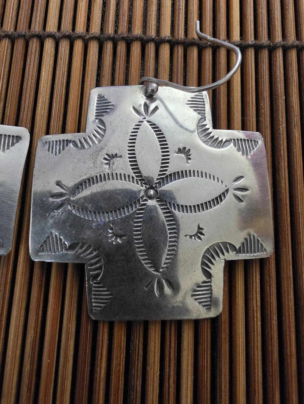 Sterling Silver Navajo Cross Dangle Earrings (Vintage)